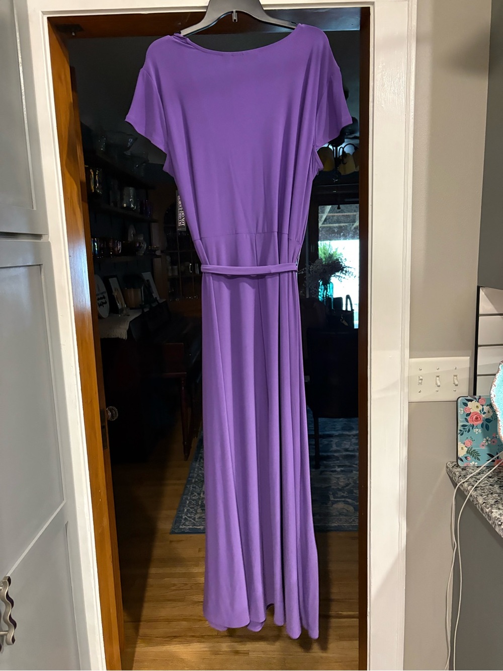 Purple Women's Belted Maxi Dress - Picture 3 of 6
